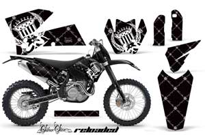 KTM C4 SX Dirt Bike Graphic Kit - 2005-2006 Silver Star - Reloaded White