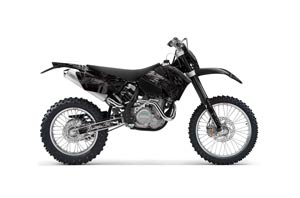 KTM C4 EXC Dirt Bike Graphic Kit - 2005-2007 Skulls and Hammers Silver