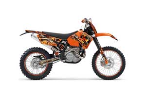 KTM C4 SX Dirt Bike Graphic Kit - 2005-2006 Firestorm Orange