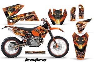 KTM C4 SX Dirt Bike Graphic Kit - 2005-2006 Firestorm Orange