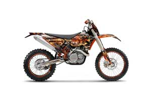 KTM C5 XCW 200/ 250 / 300 Dirt Bike Graphic Kit - 2011 Firestorm Black