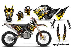 KTM C5 XCW 200/ 250 / 300 Dirt Bike Graphic Kit - 2011 Motorhead Black