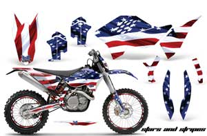 KTM C5 WCFW 250 Dirt Bike Graphic Kit - 2011 Stars and Stripes Red White & Blue
