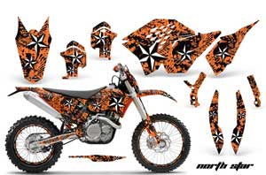 KTM C5 SX / SX-F 125 / 525 Dirt Bike Graphic Kit - 2007-2010 North Star Orange