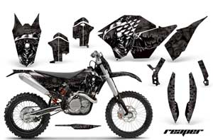 KTM C5 XC 125 / 525 Dirt Bike Graphic Kit - 2008-2010 Reaper Black