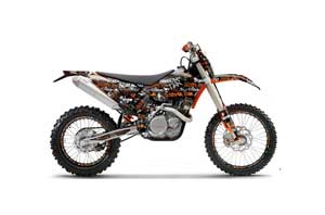 KTM C5 SX / SX-F 125 / 525 Dirt Bike Graphic Kit - 2007-2010 Silver Star - Silverhaze Orange