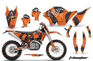 KTM C5 SX / SX-F 125 / 525 Dirt Bike Graphic Kit - 2007-2010 T Bomber Orange