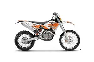 KTM C5 SX / SX-F 125 / 525 Dirt Bike Graphic Kit - 2007-2010 Tribal Flames Orange