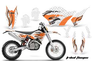 KTM C5 WCFW 250 Dirt Bike Graphic Kit - 2011 Tribal Flames Orange