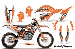 KTM C5 WCFW 250 Dirt Bike Graphic Kit - 2011 Tribal Flames White