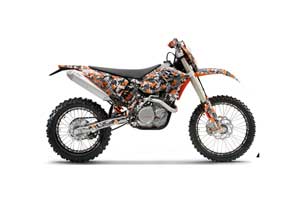 KTM C5 SX / SX-F 125 / 525 Dirt Bike Graphic Kit - 2007-2010 Urban Camo Orange