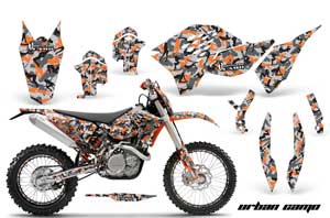 KTM C5 WCFW 250 Dirt Bike Graphic Kit - 2011 Urban Camo Orange