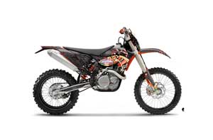 KTM C5 XCW 200/ 250 / 300 Dirt Bike Graphic Kit - 2011 Vegas Baller Black