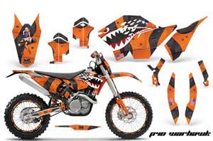 KTM C5 SX / SX-F 125 / 525 Dirt Bike Graphic Kit - 2007-2010 P40 Warhawk Orange
