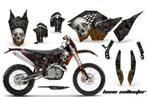KTM C5 SX / SX-F 125 / 525 Dirt Bike Graphic Kit - 2007-2010 Bone Collector Black