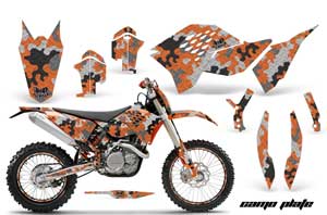 KTM C5 SX / SX-F 125 / 525 Dirt Bike Graphic Kit - 2007-2010 Camoplate Orange