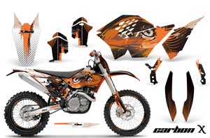 KTM C5 SX / SX-F 125 / 525 Dirt Bike Graphic Kit - 2007-2010 Carbon X Orange