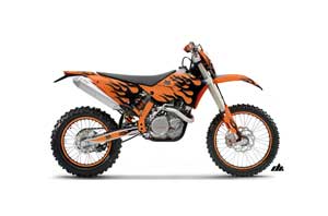 KTM C5 XCW 200/ 250 / 300 Dirt Bike Graphic Kit - 2011 Diamond Flames Orange