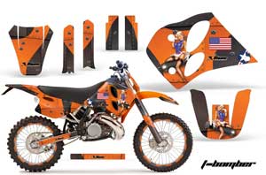 KTM C6 SX 2 Stroke Dirt Bike Graphic Kit - 1993-1997 T Bomber Orange