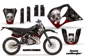 KTM C6 EXC 2 Stroke Dirt Bike Graphic Kit - 1993-1997 Bone Collector Black