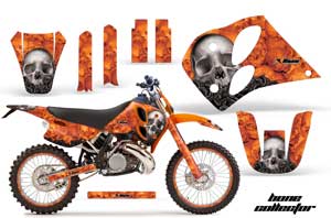 KTM C6 EXC 2 Stroke Dirt Bike Graphic Kit - 1993-1997 Bone Collector Orange