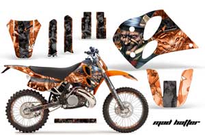 KTM C6 SX 2 Stroke Dirt Bike Graphic Kit - 1993-1997 Mad Hatter Orange