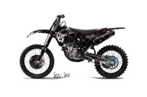 KTM C7 SX / SX-F Dirt Bike Graphic Kit - 2011-2012 Silver Star - Reloaded Black