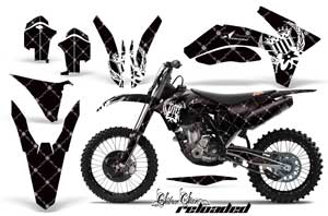 KTM C7 SX / SX-F Dirt Bike Graphic Kit - 2011-2012 Silver Star - Reloaded Black