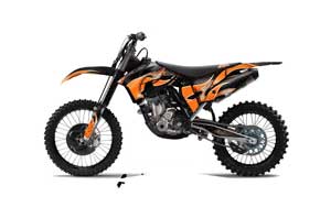 KTM C7 SX / SX-F Dirt Bike Graphic Kit - 2011-2012 Tribal Flames Orange