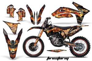 KTM C7 SX / SX-F Dirt Bike Graphic Kit - 2011-2012 Firestorm Black
