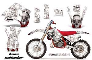 KTM C8 MXC / EXC 300 Dirt Bike Graphic Kit - 1990-1992 Bone Collector White