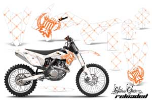 KTM C9 SX / SX-F / XC / XC-F Dirt Bike Graphic Kit - 2013-2015 Silver Star - Reloaded White