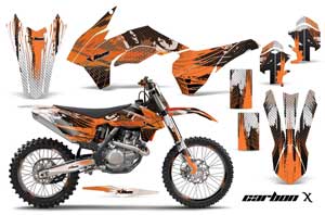 KTM C9 SX / SX-F / XC / XC-F Dirt Bike Graphic Kit - 2013-2015 Carbon X Orange