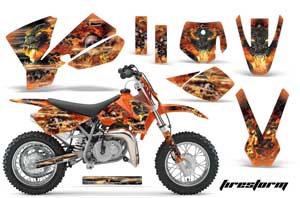 KTM SX 50 Adventure Jr / Sr Dirt Bike Graphic Kit - 2002-2008 Firestorm Orange