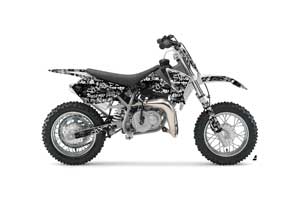 KTM SX 50 Adventure Jr / Sr Dirt Bike Graphic Kit - 2002-2008 Silver Star - Silverhaze White