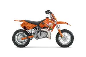 KTM SX 50 Adventure Jr / Sr Dirt Bike Graphic Kit - 2002-2008 Vegas Baller Orange