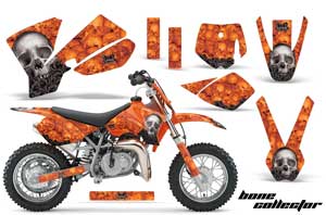 KTM SX 50 Adventure Jr / Sr Dirt Bike Graphic Kit - 2002-2008 Bone Collector Orange
