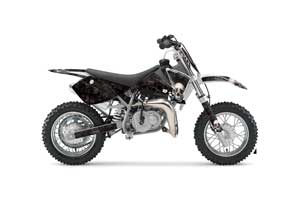 KTM SX 50 Adventure Jr / Sr Dirt Bike Graphic Kit - 2002-2008 Checkered Skull Black