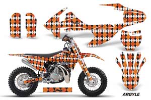 KTM SX 50 Adventure Jr / Sr Dirt Bike Graphic Kit - 2016-2018 Argyle Orange