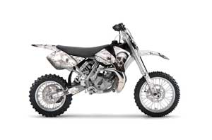 KTM SX 65 Dirt Bike Graphic Kit - 2002-2008 Bone Collector White