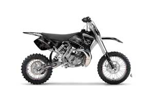 KTM SX 65 Dirt Bike Graphic Kit - 2002-2008 Skulls and Hammers Silver