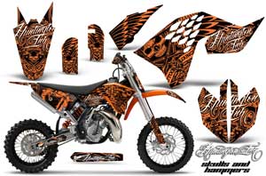 KTM SX 65 Dirt Bike Graphic Kit - 2009-2015 Skulls and Hammers Orange
