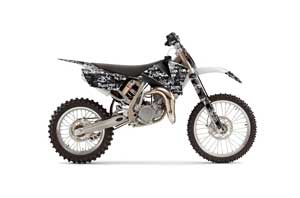 KTM SX 85 Dirt Bike Graphic Kit - 2004-2005 Silver Star - Silverhaze White