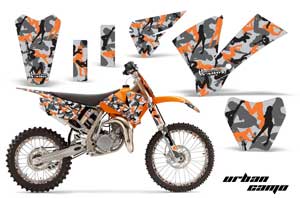 KTM SX 105 Dirt Bike Graphic Kit - 2004-2005 Urban Camo Orange