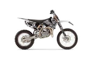 KTM SX 85 Dirt Bike Graphic Kit - 2004-2005 Skulls and Hammers White