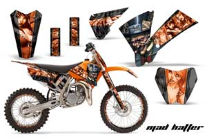 KTM SX 105 Dirt Bike Graphic Kit - 2004-2005 Mad Hatter Black