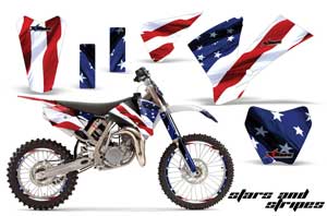 KTM SX 85 Dirt Bike Graphic Kit - 2004-2005 Stars and Stripes Red White & Blue
