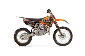 KTM SX 85 Dirt Bike Graphic Kit - 2004-2005 Silver Star - Silverhaze Orange