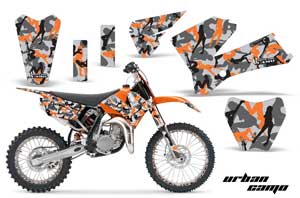 KTM SX 105 Dirt Bike Graphic Kit - 2006-2012 Urban Camo Orange