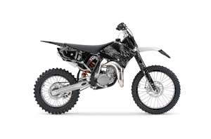 KTM SX 85 Dirt Bike Graphic Kit - 2006-2012 Skulls and Hammers Silver